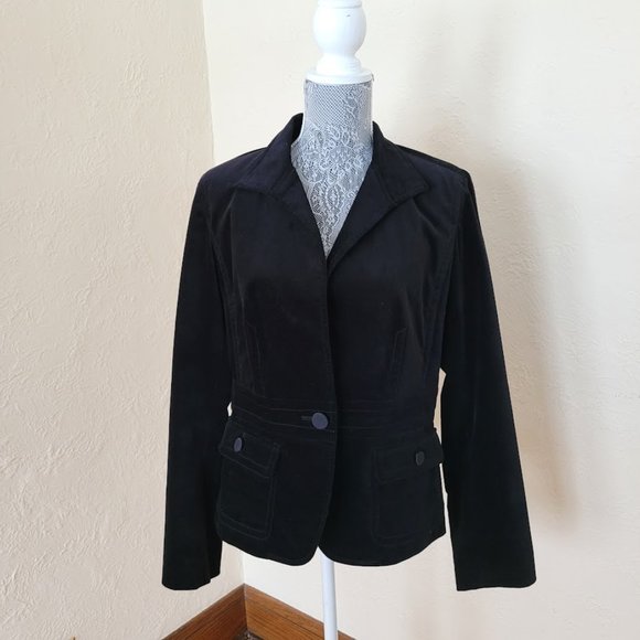 Talbots Black Velvet Blazer || Size 12 - Picture 9 of 12